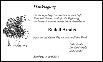 Anzeige von Rudolf Arndts von MGO