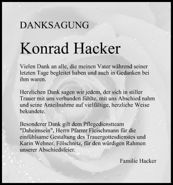 Anzeige von Konrad Hacker von MGO