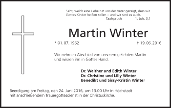 Anzeige von Martin Winter von MGO