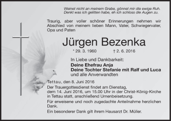 Anzeige von Jürgen Bezenka von MGO
