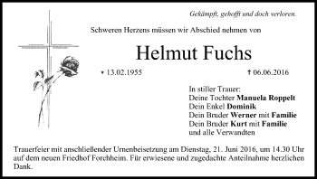 Anzeige von Helmut Fuchs von MGO
