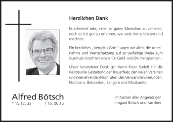 Anzeige von Alfred Bötsch von MGO