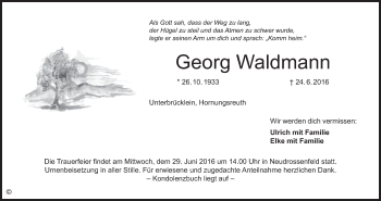 Anzeige von Georg Waldmann von MGO