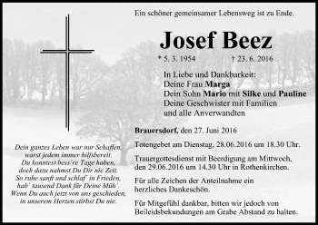 Anzeige von Josef Beez von MGO