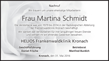 Anzeige von Martina Schmidt von MGO