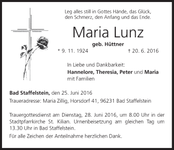 Anzeige von Maria Lunz von MGO