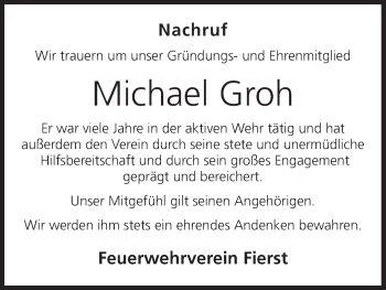 Anzeige von Michael Groh von MGO
