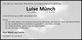 Anzeige von Luise Münch von MGO