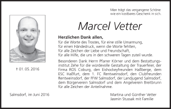 Anzeige von Marcel Vetter von MGO