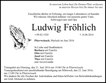 Anzeige von Ludwig Fröhlich von MGO