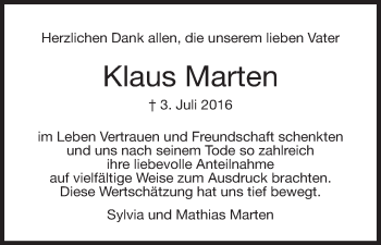 Anzeige von Klaus Maden von MGO