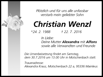 Anzeige von Christian Wenzl von MGO