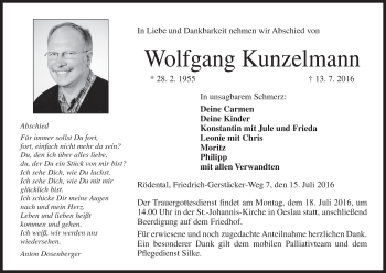 Anzeige von Wolfgang Kunzelmann von MGO
