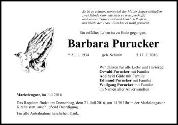 Anzeige von Barbara Purucker von MGO