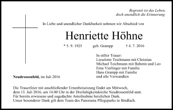 Anzeige von Henriette Höhne von MGO