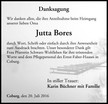 Anzeige von Jutta Bores von MGO