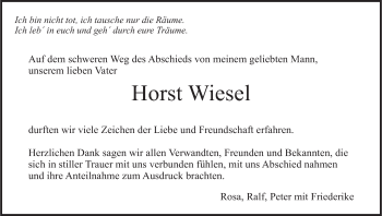 Anzeige von Horst Wiesel von MGO