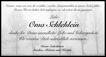 Anzeige von Oma Schlehlein  von MGO