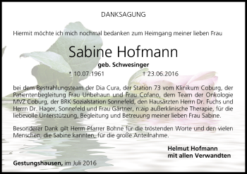 Anzeige von Sabine Hofmann von MGO