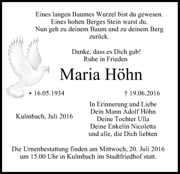 Anzeige von Maria Höhn von MGO