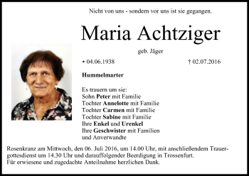 Anzeige von Maria Achtziger von MGO