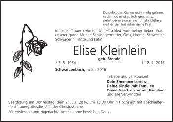 Anzeige von Elise Kleinlein von MGO