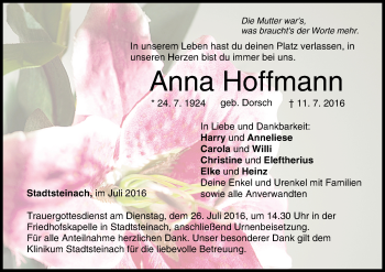 Anzeige von Anna Hoffmann von MGO