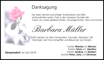 Anzeige von Barbara Müller von MGO
