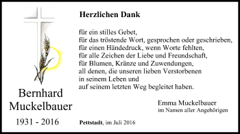 Anzeige von Bernhard Muckelbauer von MGO