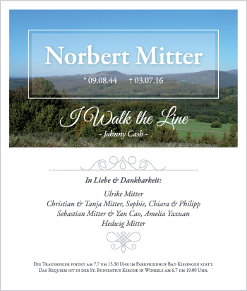 Anzeige von Norbert Mitter von MGO