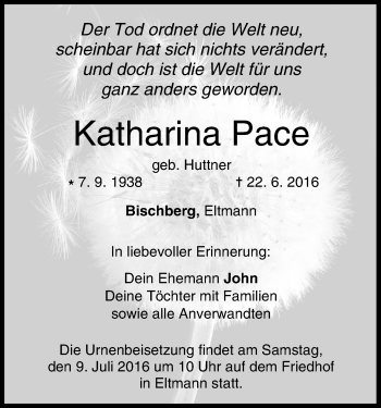 Anzeige von Katharina Pace von MGO