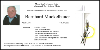 Anzeige von Bernhard Muckelbauer von MGO