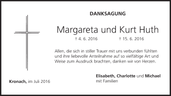Anzeige von Margareta Huth von MGO