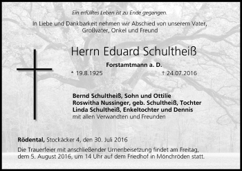 Anzeige von Eduard Schultheiß von MGO