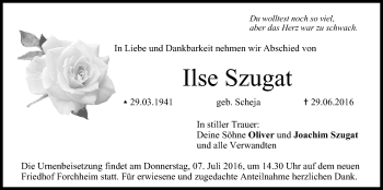 Anzeige von Ilse Szugat von MGO