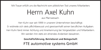 Anzeige von Axel Kuhn von MGO