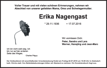 Anzeige von Erika Nagengast von MGO