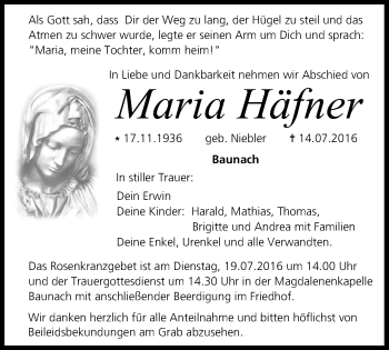 Anzeige von Maria Häfner von MGO