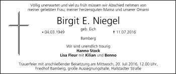 Anzeige von Birgit E. Niegel von MGO