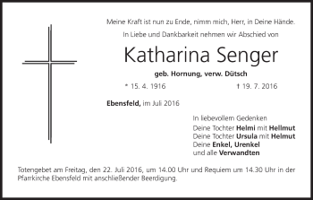 Anzeige von Katharina Senger von MGO