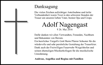 Anzeige von Adolf Nagengast von MGO