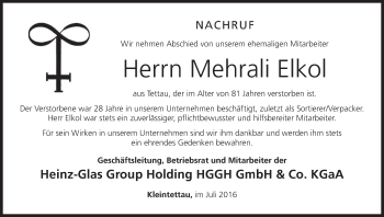 Anzeige von Mehrali Elkol von MGO