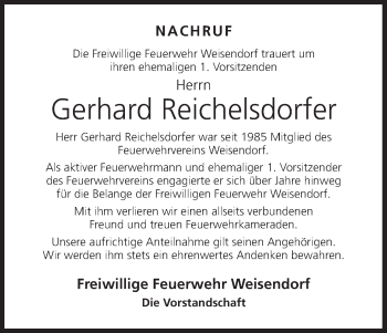 Anzeige von Gerhard Reichelsdorfer von MGO