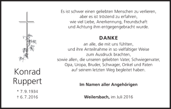 Anzeige von Konrad Ruppert von MGO