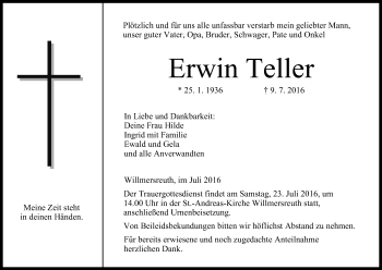 Anzeige von Erwin Teller von MGO