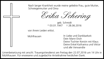 Anzeige von Erika Schering von MGO