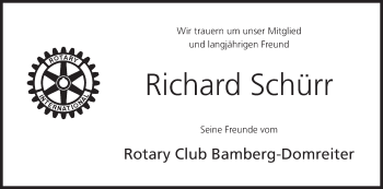 Anzeige von Richard Schiirr von MGO