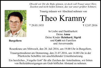 Anzeige von Theo Kramny von MGO