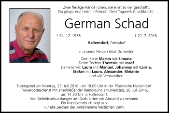 Anzeige von German Schad von MGO