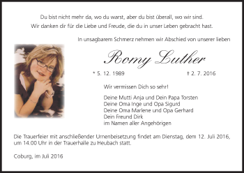 Anzeige von Romy Luther von MGO